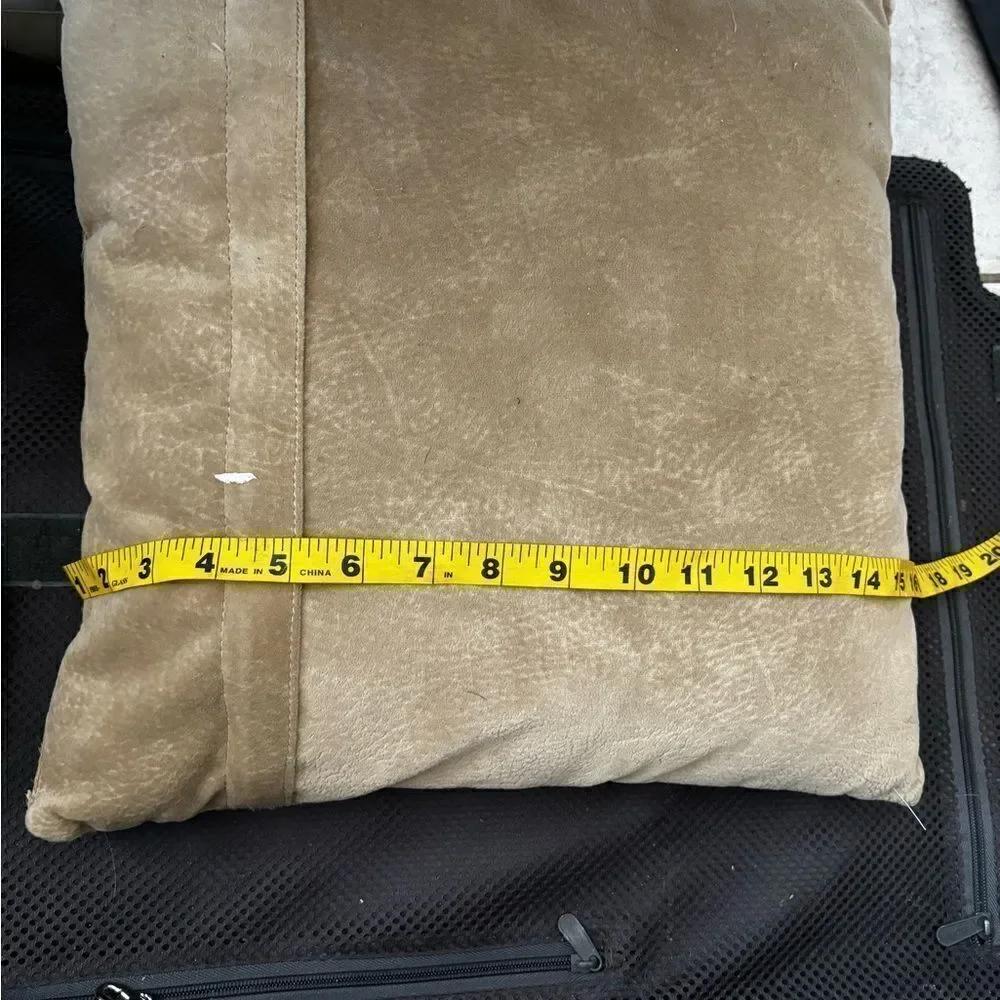 Leather & fur pillow square y2k designer accent pillow case home decor accessory